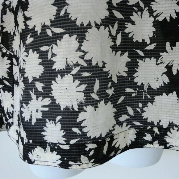 NWT TORY BURCH Black Orchard White Cotton Silk Stephanie Tunic Blouse Top XS - Picture 5 of 6